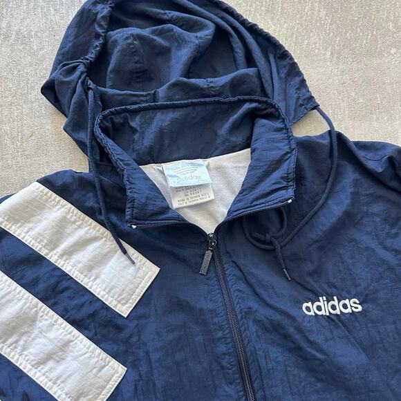 1990s Adidas Vintage Windbreaker Jacket - Picture 2 of 4